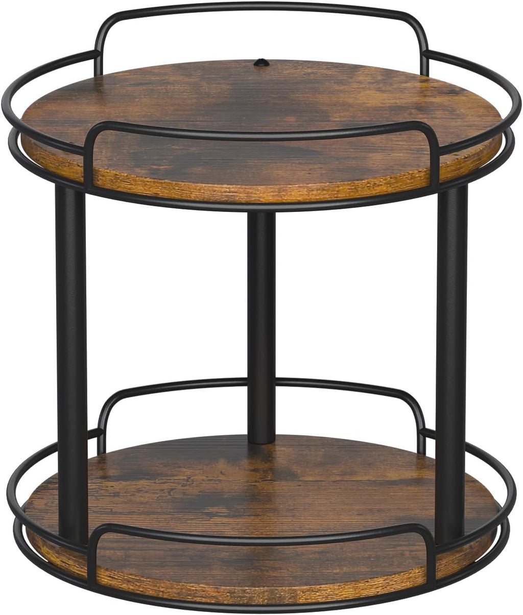 2-Tier Lazy Susan Spice Rack Organizer for Kitchen Countertop, Pantry & Cabinet Storage | DISHLINES