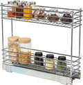 2-Tier Pull-Out Cabinet Organizer Rack Chrome Sliding Storage Shelf for Kitchen Cabinets & Pantry | DISHLINES