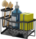 Kitchen Sink Caddy Organizer with Sponge Holder, Brush Storage & Self-Draining Tray | DISHLINES