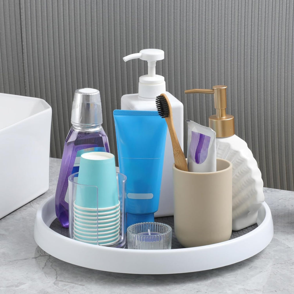 Rotating Organizer Tray 3-Pack for Kitchen Cabinets, Pantry, Refrigerator & Countertop Storage | DISHLINES